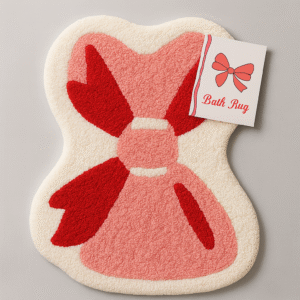 Premium Bow Bath Rug for Bathroom & Nursery Decor Premium Bow Bath Rug for Bathroom & Nursery Decor